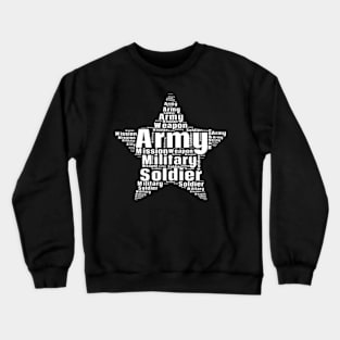 Military Word Cloud white Crewneck Sweatshirt